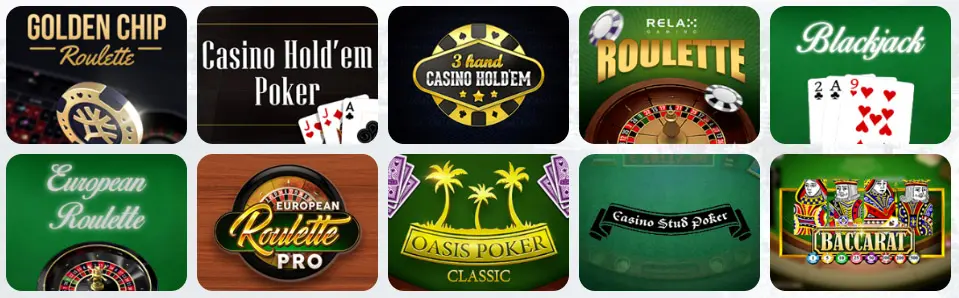 Jeux de table au Moi Casino