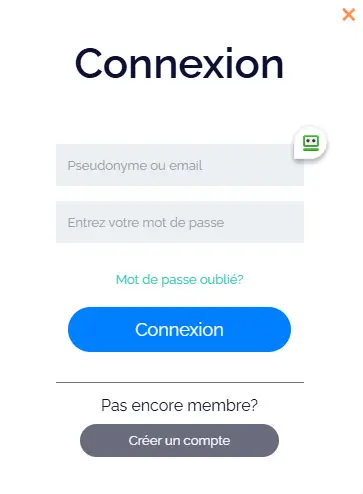 Connexion des membres du Moi Casino